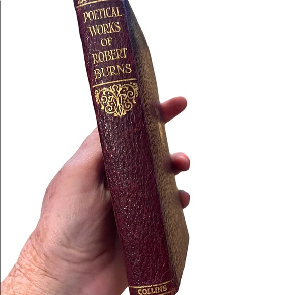 Antique 1920 Red Leather UK Collins Poetical Works of Robert Burns Gold Letter - Picture 2 of 16